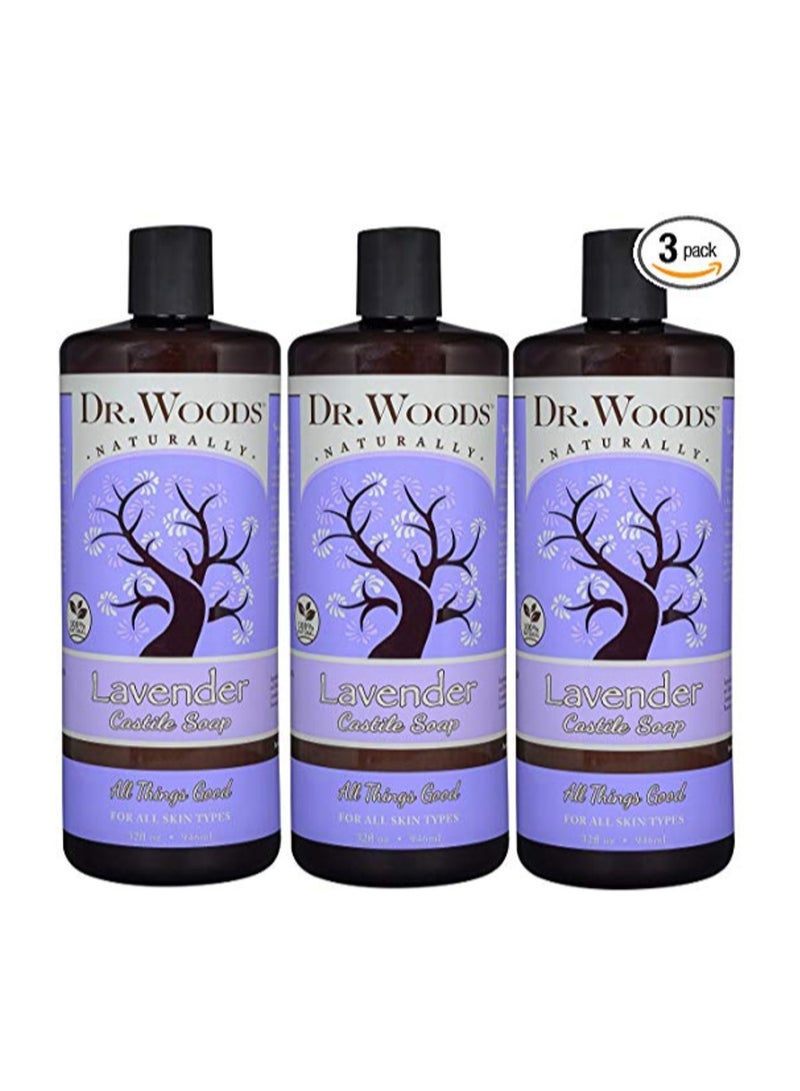 د.وودز مجموعة من 3 قطع صابون قِشتالي سائل نقي باللافندر للاسترخاء - Image 1