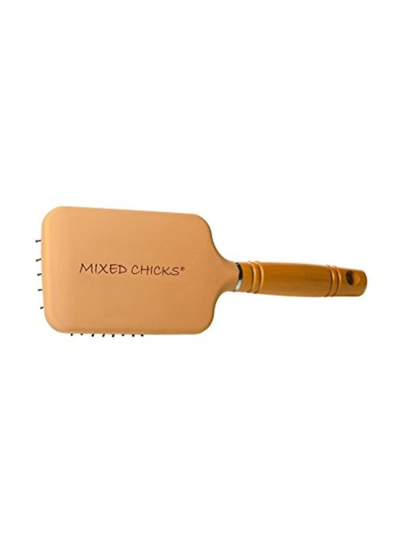 Mixed Chicks - Hardened Plastic And Wood Handle Paddle Brush - Image 1