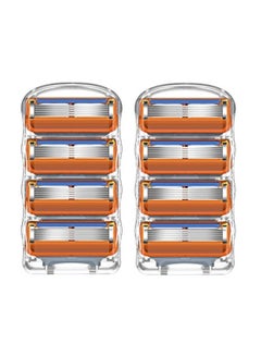 8-Piece Fusion 5 Razor Blade Orange/Silver