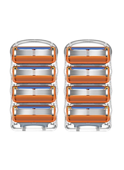 8-Piece Fusion 5 Razor Blade Orange/Silver