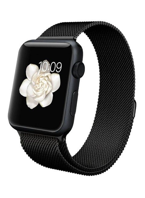 Stainless Steel Wrist Band With Magnet For Apple Smart Watch 42 mm Black