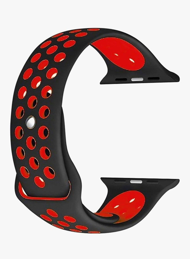 Generic - Silicone Replacement Band For Apple Watch Series 3/2/1 Black/Red - Image 1