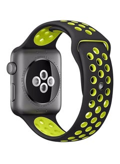 Perforated Sport Wrist Band For Apple Watch 42 mm Black/Green