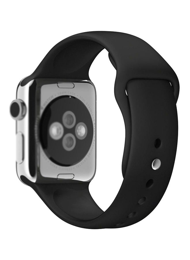 Silicone Sport Wrist Band For Apple Watch 38 mm Black