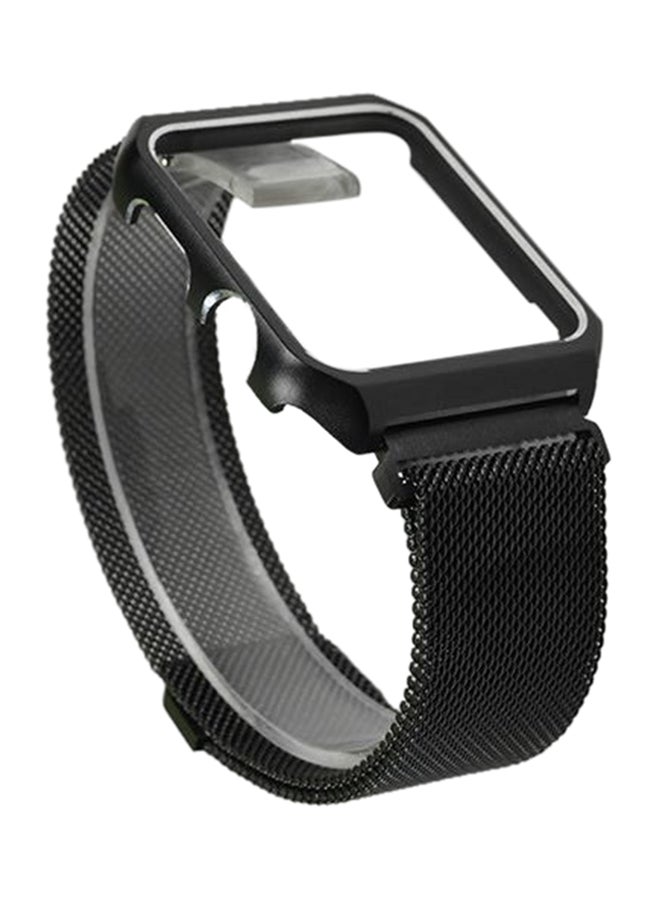 Generic - 2-In-1 Stainless Steel Wrist Band With Bumper For Apple Watch 42 mm Black - Image 1