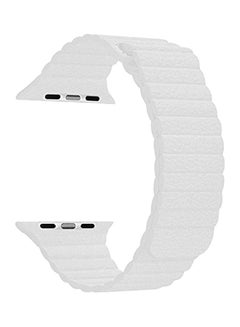 Leather Wrist Band For Apple Watch 42 mm White