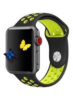 Soft Silicone Wrist Band For Apple Watch 44 mm Black/Green