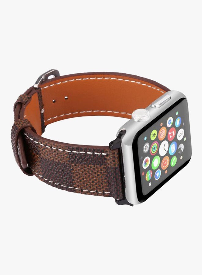Generic - Leather Wrist Band For Apple Watch 40 mm Brown - Image 1