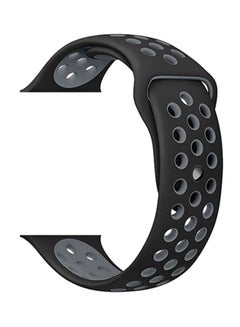 Silicone Sport Wrist Band For Apple Watch 44 mm Black/Grey