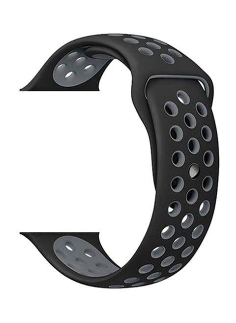 Silicone Sport Wrist Band For Apple Watch 44 mm Black/Grey