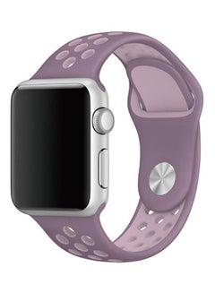 Silicone Replacement Wrist Band With Pin And Tuck Closure For Apple Watch Series 1/2/3/4 Violet/Plum Fog