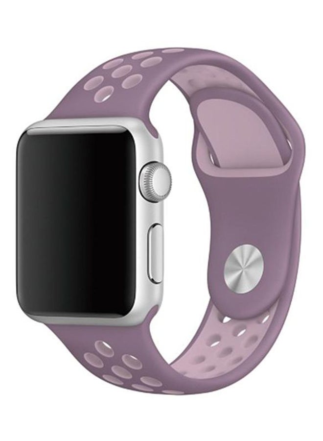 Generic - Silicone Replacement Wrist Band With Pin And Tuck Closure For Apple Watch Series 1/2/3/4 Violet/Plum Fog - Image 1