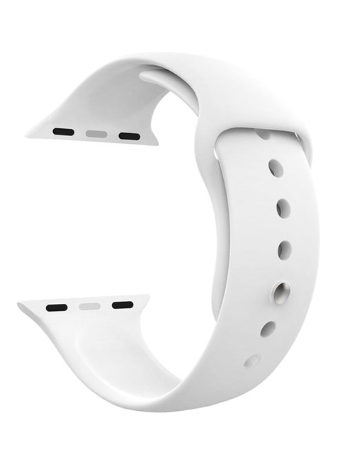 Replacement Silicone Strap For Apple Watch 44mm White
