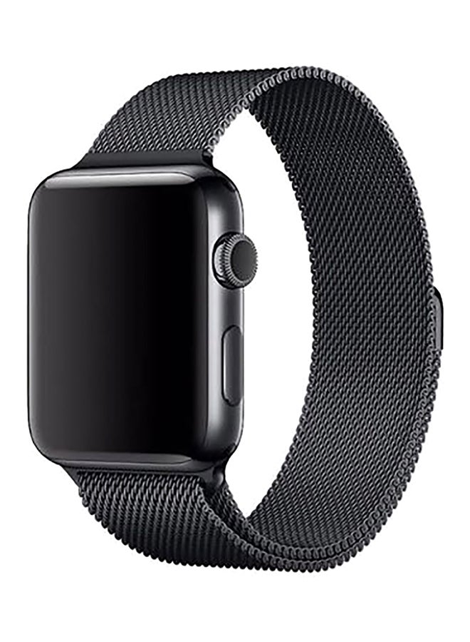 Generic - Stainless Steel Wrist Band for Apple Watch Series 1/2/3/4 Black - Image 1