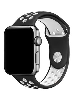 Silicone Replacement Band For Apple Watch All Series Compatible with 49mm/45mm/44mm/42mm Black/White