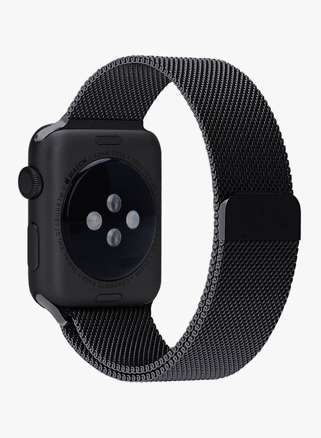 Generic - Milanese Stainless Steel Wrist Band For Apple Watch 44 mm Black - Image 1