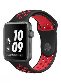 Soft Silicone Replacement Wrist Band For Apple Watch 42-44 mm Black/Red