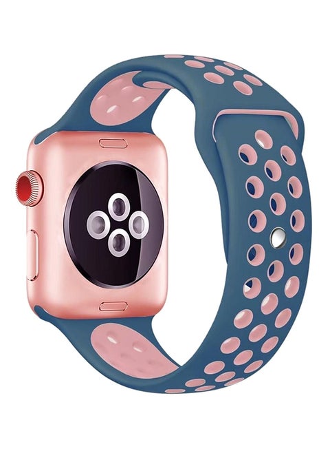Silicone Sport Wrist Band For Apple Watch 40 mm Blue/Pink