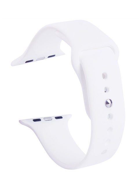 Silicone Wrist Band For Apple Watch 44 mm White