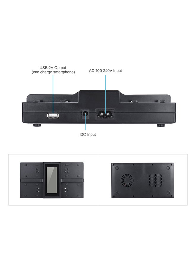 أندوير شاحن بطارية رقمي بشاشة LCD و4 منافذ طراز NP-FZ100 لكاميرات سوني A7III/A9/A7RIII/A7SIII - Image 4