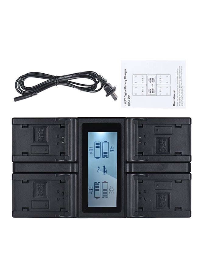 أندوير شاحن بطارية رقمي بشاشة LCD و4 منافذ طراز NP-FZ100 لكاميرات سوني A7III/A9/A7RIII/A7SIII - Image 3