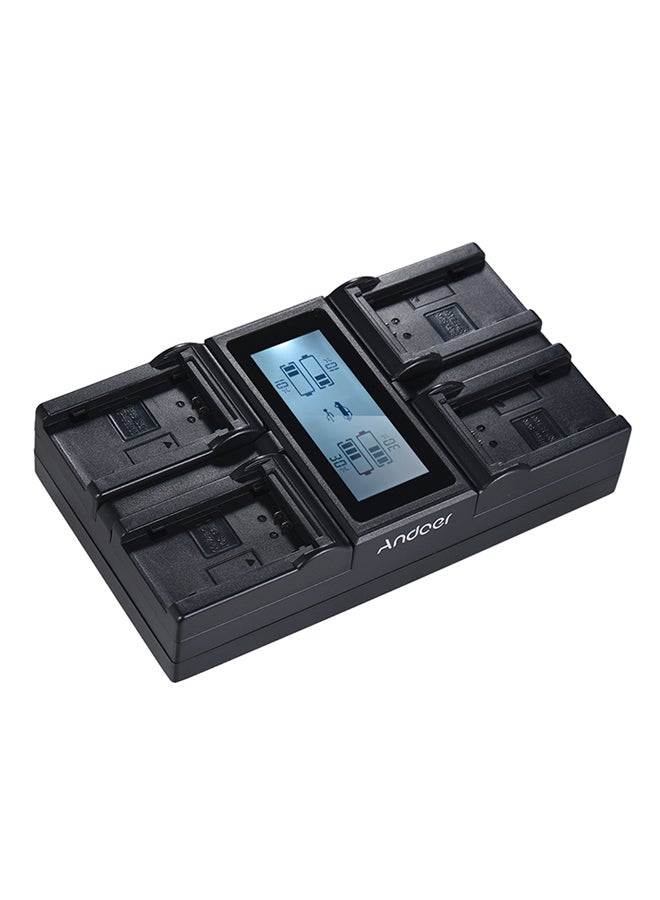 أندوير شاحن بطارية رقمي بشاشة LCD و4 منافذ طراز NP-FZ100 لكاميرات سوني A7III/A9/A7RIII/A7SIII - Image 1
