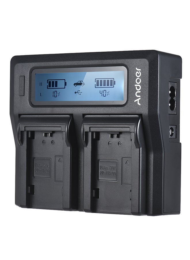 أندوير شاحن بطارية كاميرا بمنفذين مزود بشاشة LCD طراز NP-FZ100 لكاميرات سوني A7III/A9/A7RIII/A7SIII - Image 1