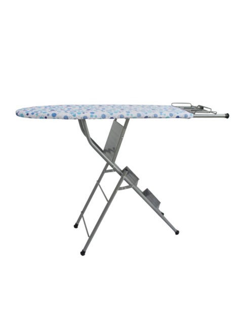 Heavy Duty Ironing Table Board With 3 Steps Foldable Ladder Silver