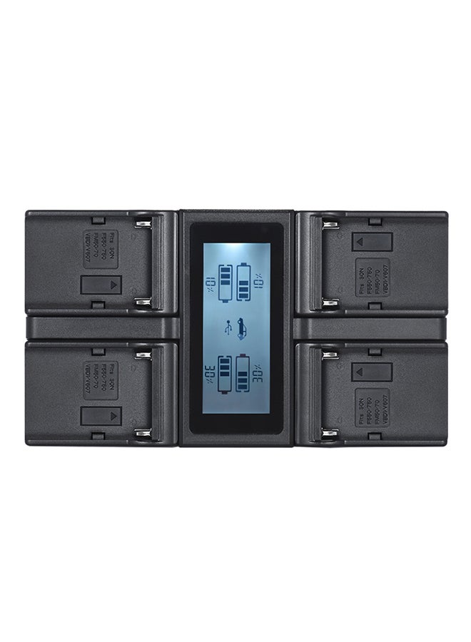 ANDOER NP-F970 4-Channel Digital Camera Battery Charger w/ LCD Display  for Sony NP-F550 F750 F950 NP-FM50 FM500H QM71 - Image 1