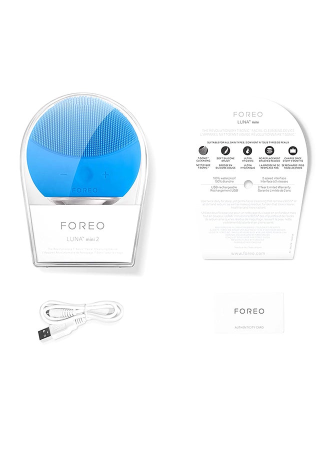 Mini 2 Rechargeable Facial Cleansing Brush Blue 7.5x8x2.85cm - Image 3