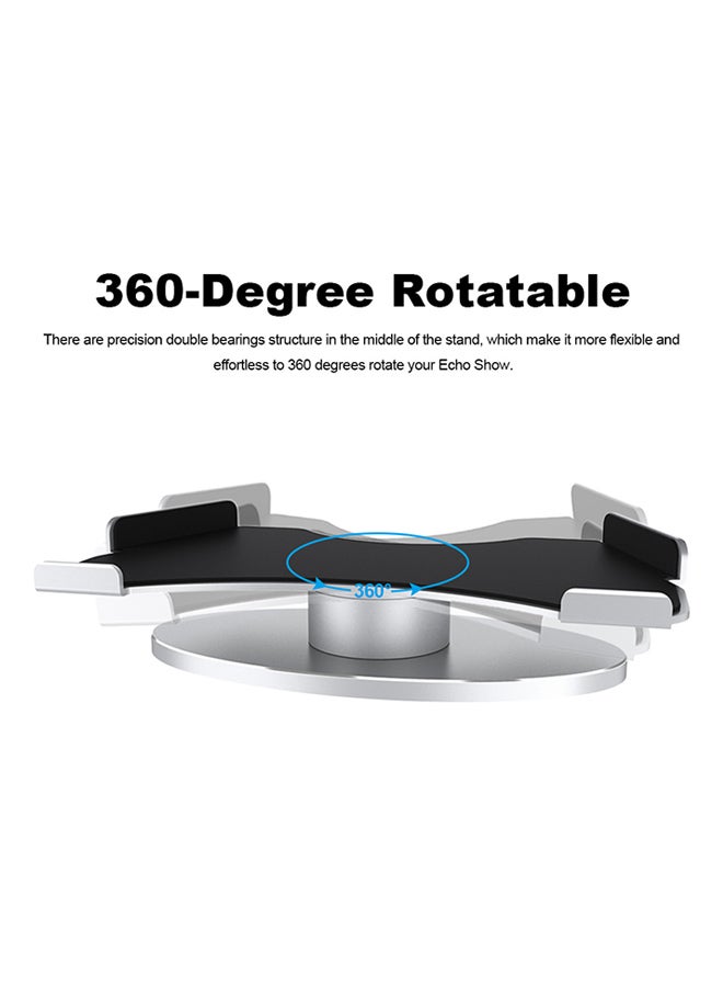 Aluminum Alloy Stand Holder Bracket Horizontal 360 Degree Protective Station Home Office Base Cradle For Echo Show Smart Speaker black  - Image 3