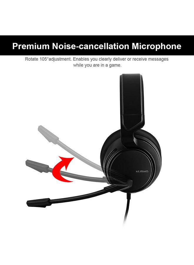 NUBWO - Noise Cancelling Over-Ear Gaming Wired Headphone For PC Laptop - Image 1