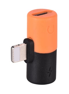 2-In-1 Mini Lightning Splitter Adapter Black/Orange