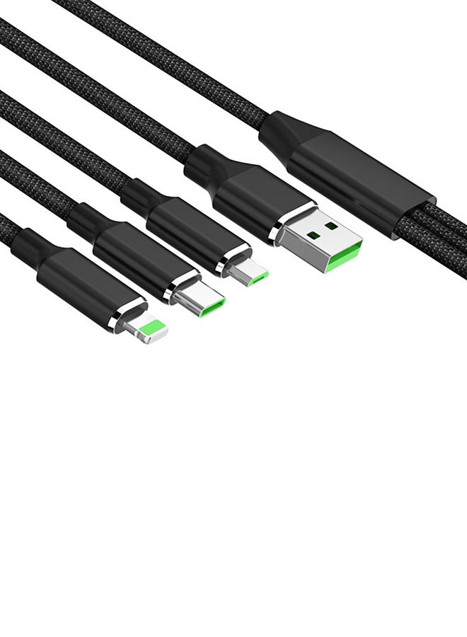 Generic - 3-In-1 Micro USB Type-C Lightning Data Sync And Charging Cable Black - Image 1