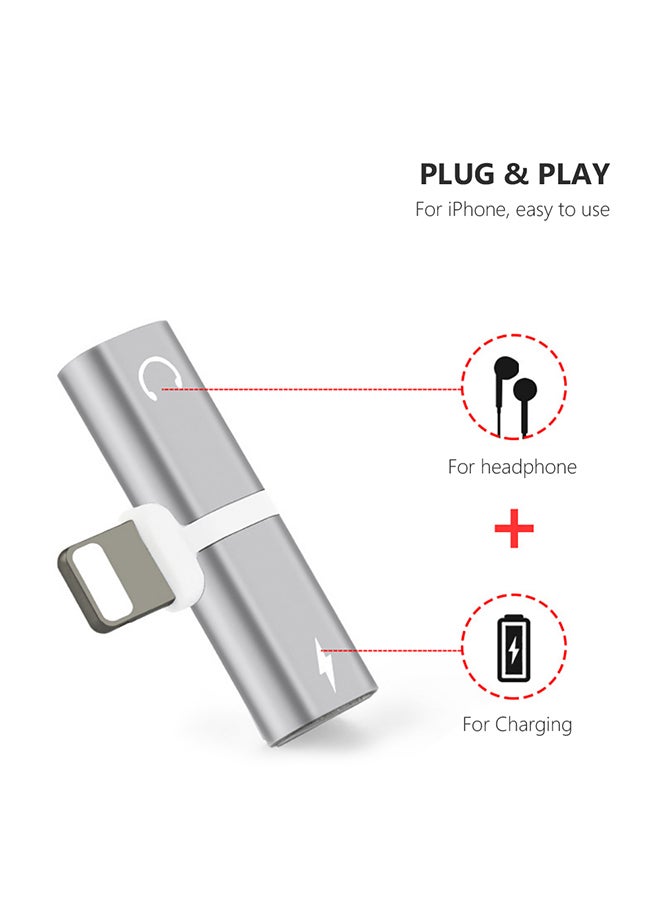Generic - Mini Split Adapter With Dual Lightning Ports Silver - Image 1