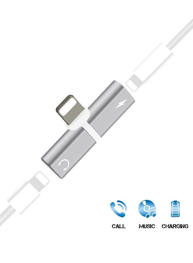 Generic - Mini Split Adapter With Dual Lightning Ports Silver - Image 1