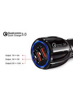 Generic 2-USB Port Quick Car Charger Black  - Image 2
