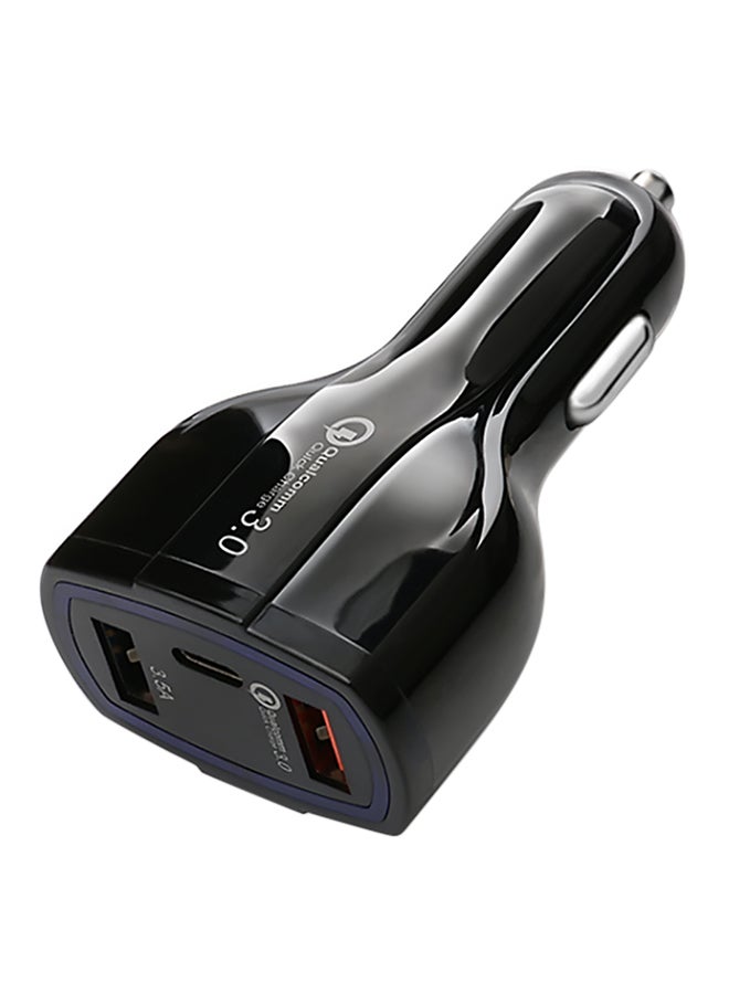 2-USB Port Quick Car Charger Black  - Image 1