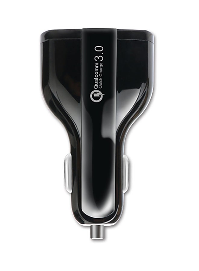 2-USB Port Quick Car Charger Black  - Image 3
