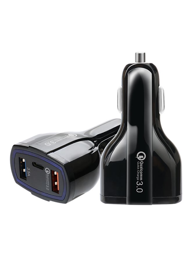 2-USB Port Quick Car Charger Black  - Image 4