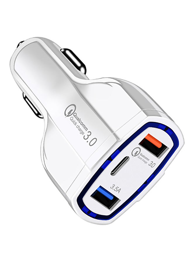 2-USB Port Quick Car Charger White - Image 2