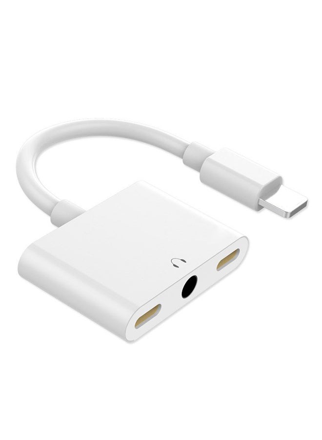 Generic - 3-In-1 Headphone jack With Charging Cable White - Image 1