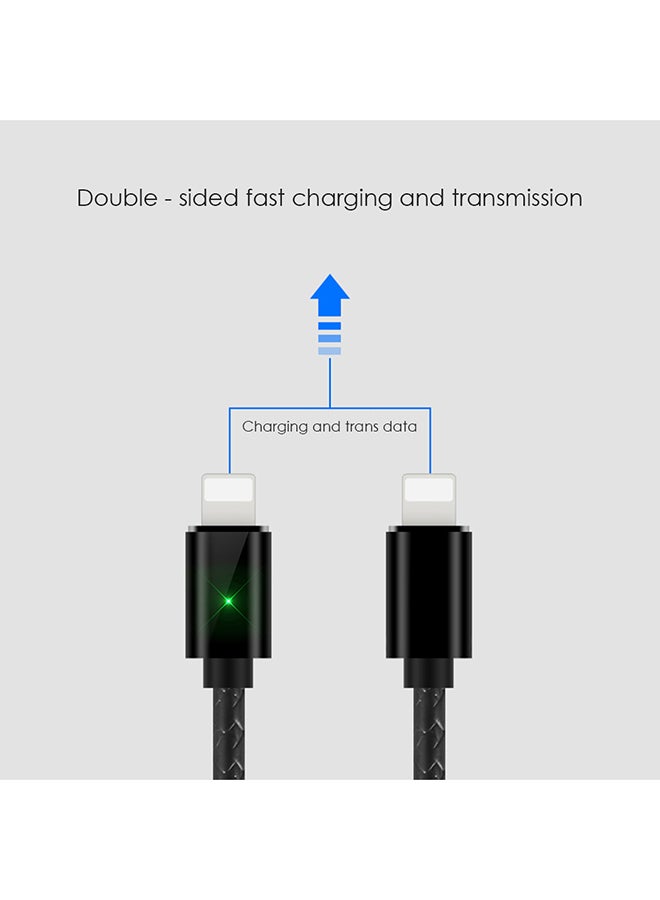 كابل Lighting لمزامنة البيانات والشحن 3 في 1بمنفذ Type C Micro USB أسود - Image 2