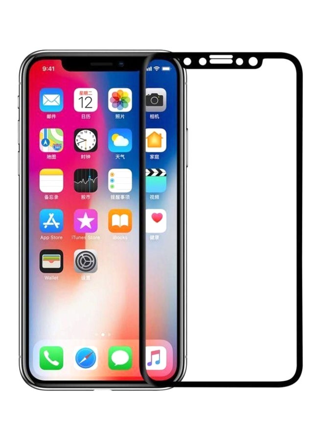 Muzz 5D Tempered Glass Screen Protector For Apple iPhone XS Max Clear/Black