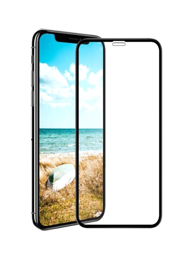 موز لاصقة حماية منحنية 9D من الزجاج المقوى لهاتف أبل آيفون XS ماكس أسود / شفاف