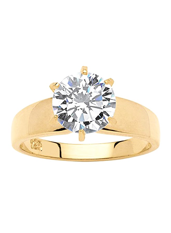 Palm Beach Jewelry - Round Cubic Zirconia  Gold Over Sterling Silver Solitatire Engagement Ring - Image 1