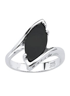 Palm Beach Jewelry Marquise-Shaped Genuine Black Onyx  Sterling Silver Classic Ring  - Image 1