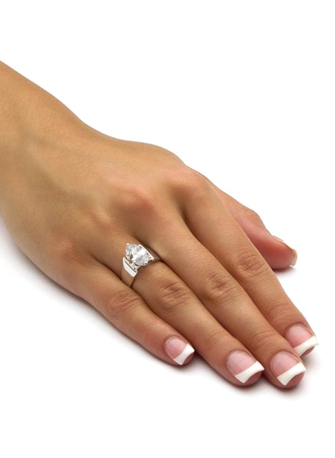 Palm Beach Jewelry - Marquise Cut Cubic Zirconia Wide Band Solitaire Engagement Ring - Image 1