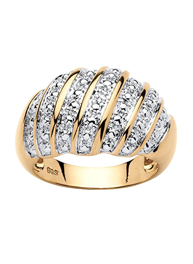 Palm Beach Jewelry - Diamond Accent Gold  Sterling Silver Dome Ring - Image 1