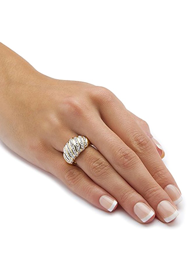 Palm Beach Jewelry - Diamond Accent Gold  Sterling Silver Dome Ring - Image 1